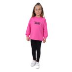 Toontoy Kız Çocuk Beauty Baskılı Taytlı Takım Fuşya 2 YAŞ