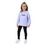 Toontoy Kız Çocuk Beauty Baskılı Taytlı Takım Mavi 6 YAŞ