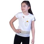 Toontoy Kız Çocuk Beauty Baskılı Tişört Ekru 6 YAŞ