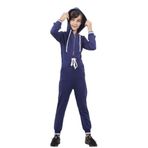 TOONTOY Kız Çocuk Beli Bağçıklı Kapşonlu Tulum, 10 Yaş, Beli Bağçıklı Kapşonlu Tulum, Lacivert, Üniseks