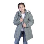 Toontoy Kız Çocuk Beli Lastikli Kapüşonlu İçi Kürklü Kaban Yeşil 6 YAŞ