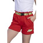 Toontoy Kız Çocuk Beli Lastikli Kemer Detaylı İki Yanı Cepli Şort Kırmızı 8-9 YAŞ