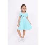 Toontoy Kız Çocuk Believe Baskılı Elbise Mint Yeşili 5 YAŞ