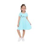 Toontoy Kız Çocuk Believe Baskılı Elbise Mint Yeşili 8 YAŞ