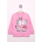 Toontoy Kız Çocuk Best Friend Baskılı Pamuklu Sweatshirt Pembe 2 YAŞ