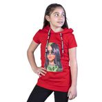TOONTOY Kız Çocuk Billie Eilish Baskılı Kapüşonlu Tişört 14 Yaş, 14 Yaş, 11103-, Kırmızı, Kız çocuk