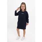 Toontoy Kız Çocuk Bisiklet Yaka Baskılı Elbise Lacivert 6 YAŞ