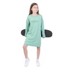 TOONTOY Kız Çocuk Bisiklet Yaka Elbise, 10-11 Yaş, 22682, Yeşil, Kız Çocuklar