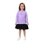 Toontoy Kız Çocuk Bisiklet Yaka Etek Volanlı Baskılı Elbise Lila 4 YAŞ
