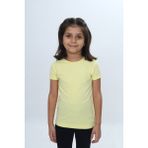 Toontoy Kız Çocuk Bisiklet Yaka Kısa Kollu Tişört 24968 - Açık Sarı - 7 Yaş