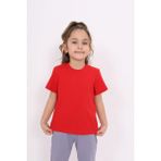 Toontoy Kız Çocuk Bisiklet Yaka Kısa Kollu Tişört - Kırmızı - 6
