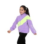 Toontoy Kız Çocuk Blok Renkli Polar Hırka Lila 13-14 YAŞ