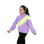 Toontoy Kız Çocuk Blok Renkli Polar Hırka Lila 8-9 YAŞ