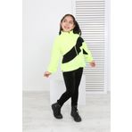 Toontoy Kız Çocuk Blok Renkli Polar Hırka Sarı 8-9 YAŞ