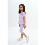 Toontoy Kız Çocuk Bloom Yazı Çiçek Baskılı Kaprili Takım Lila 2 YAŞ