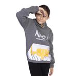 Toontoy Kız Çocuk Bol Yaka Reklektörlü Kanguru Cepli Sweatshirt Antrasit Melanj 6-7 YAŞ