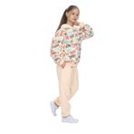 Toontoy Kız Çocuk Bonjour Kapüşonlu Eşofman Takım Ekru 12-13 YAŞ