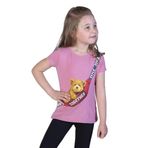 Toontoy Kız Çocuk Çanta Baskılı Tişört Gül Kurusu 4 YAŞ