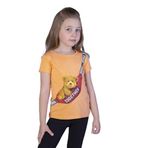 Toontoy Kız Çocuk Çanta Baskılı Tişört Turuncu 3 YAŞ