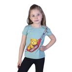 Toontoy Kız Çocuk Çanta Baskılı Tişört Yeşil 4 YAŞ