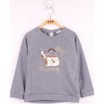 Toontoy Kız Çocuk Çanta Nakışlı Sweatshirt - 2 Yaş - Antrasit