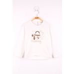 Toontoy Kız Çocuk Çanta Nakışlı Sweatshirt Ekru 2 YAŞ