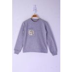 Toontoy Kız Çocuk Cebi Arma Baskılı Sweatshirt Gri Melanj 14 YAŞ