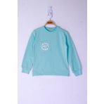 Toontoy Kız Çocuk Cebi Arma Baskılı Sweatshirt Mint Yeşili 14 YAŞ