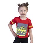 Toontoy Kız Çocuk Cebi Reflektör Detaylı Baskılı Tişört Kırmızı 8 YAŞ