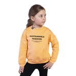 Toontoy Kız Çocuk Cep Detaylı Baskılı Sweatshirt - 4 Yaş - Turuncu