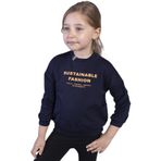 Toontoy Kız Çocuk Cep Detaylı Baskılı Sweatshirt - 5 Yaş - Lacivert