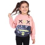 Toontoy Kız Çocuk Cep Detaylı Baskılı Sweatshirt Somon 6 YAŞ