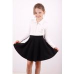 Toontoy Kız Çocuk Cep Üstü Baykuş Nakışlı Fermuarlı Tişört Ekru 6-7 YAŞ