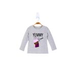 Toontoy Kız Çocuk Çevirmeli Pul Detaylı Sweatshirt Gri Melanj 6 YAŞ