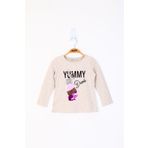 Toontoy Kız Çocuk Çevirmeli Pul Detaylı Sweatshirt Kahverengi 3 YAŞ