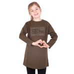 TOONTOY Kız Çocuk Chic Yazılı Taş İşlemeli Tişört 10 Yaş, 10 Yaş, 16134-, Haki, Kız çocuk