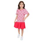 Toontoy Kız Çocuk Çiçek Baskılı Elbise Koyu Fuşya 7 YAŞ