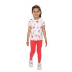 Toontoy Kız Çocuk Çiçek Baskılı Kaprili Takım Nar Çiçeği 4 YAŞ