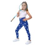 Toontoy Kız Çocuk Çiçek Baskılı Tayt Saks 2 YAŞ