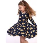 Toontoy Kız Çocuk Çiçek Desenli Elbise Sarı 5 YAŞ