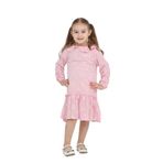 TOONTOY Kız Çocuk Çiçek Nakışlı Bebe Yaka Elbise, 5 Yaş, 24814, Açık Pembe, Kız Çocuklar