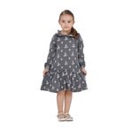TOONTOY Kız Çocuk Çiçek Nakışlı Bebe Yaka Elbise, 5 Yaş, 24814, Füme, Kız Çocuklar