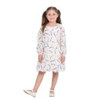 TOONTOY Kız Çocuk Çiçekli Volanlı Elbise, 4 Yaş, 24816, Lila, Kız Çocuklar