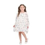 TOONTOY Kız Çocuk Çiçekli Volanlı Elbise, 4 Yaş, 24816, Somon, Kız Çocuklar