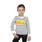 Toontoy Kız Çocuk Çizgi Desenli Baskılı Sweatshirt Ekru 4 YAŞ