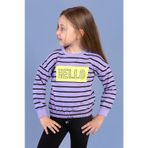 Toontoy Kız Çocuk Çizgi Desenli Baskılı Sweatshirt