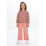 Toontoy Kız Çocuk Çizgili Eşofman Takım - 5 Yaş - Koyu Pudra