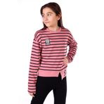 Toontoy Kız Çocuk Çizgili Striped Baskılı Sweatshirt