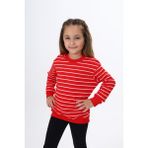 Toontoy Kız Çocuk Çizgili Sweatshirt Kırmızı 2 YAŞ