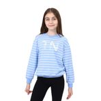 Toontoy Kız Çocuk Çizgili Sweatshirt Mavi 6-7 YAŞ